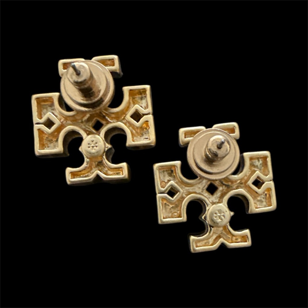Tory Burch Large Gold Cross Stud Earrings! - Picture 5 of 5